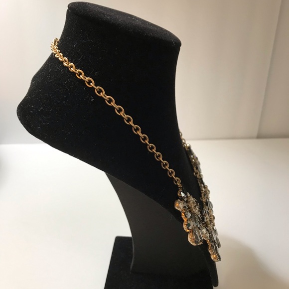 Black & Smokey Topaz Gemstone Statement Necklace - Picture 4 of 7